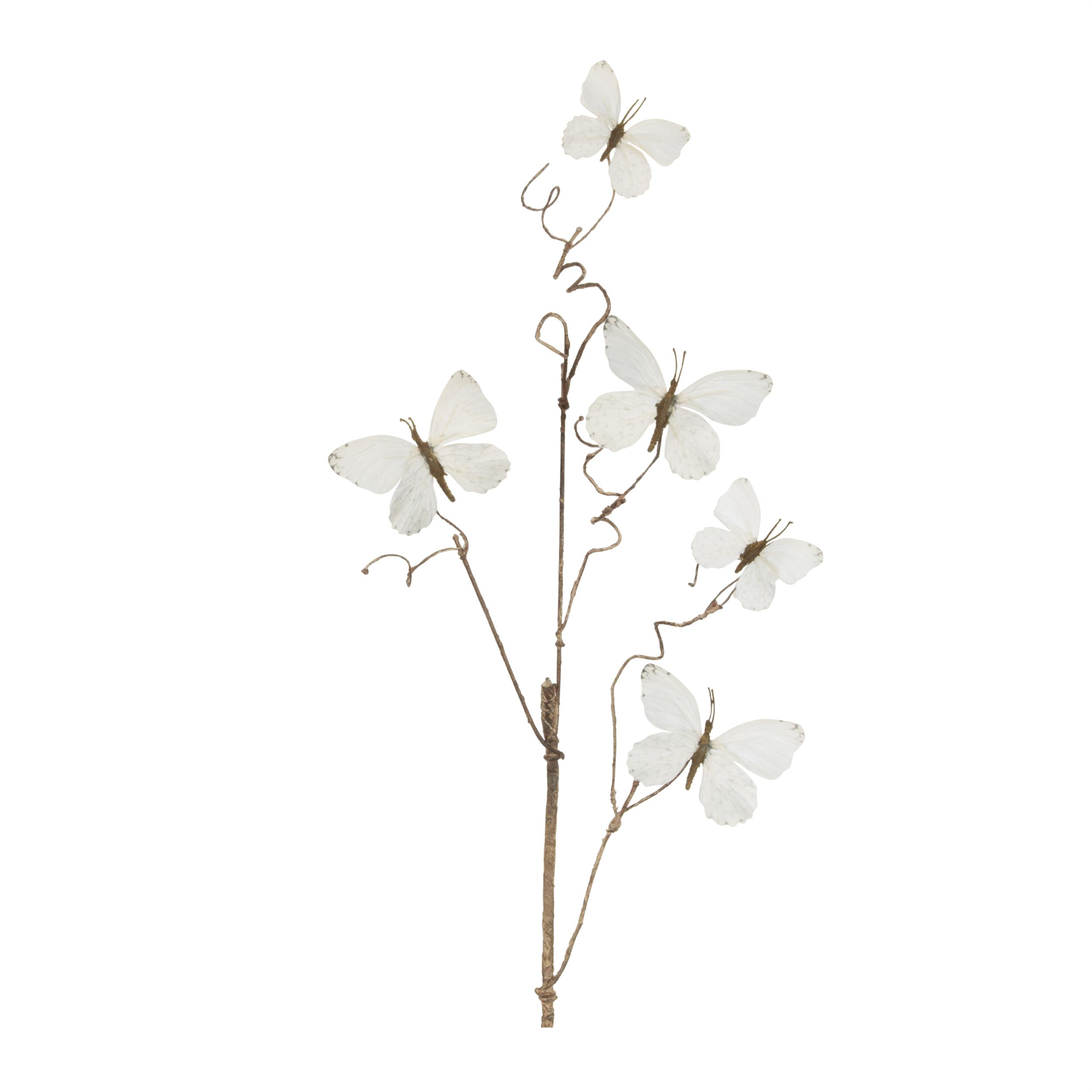 Butterfly Twig Spray Set of 4, WHITE, hi-res image number 0