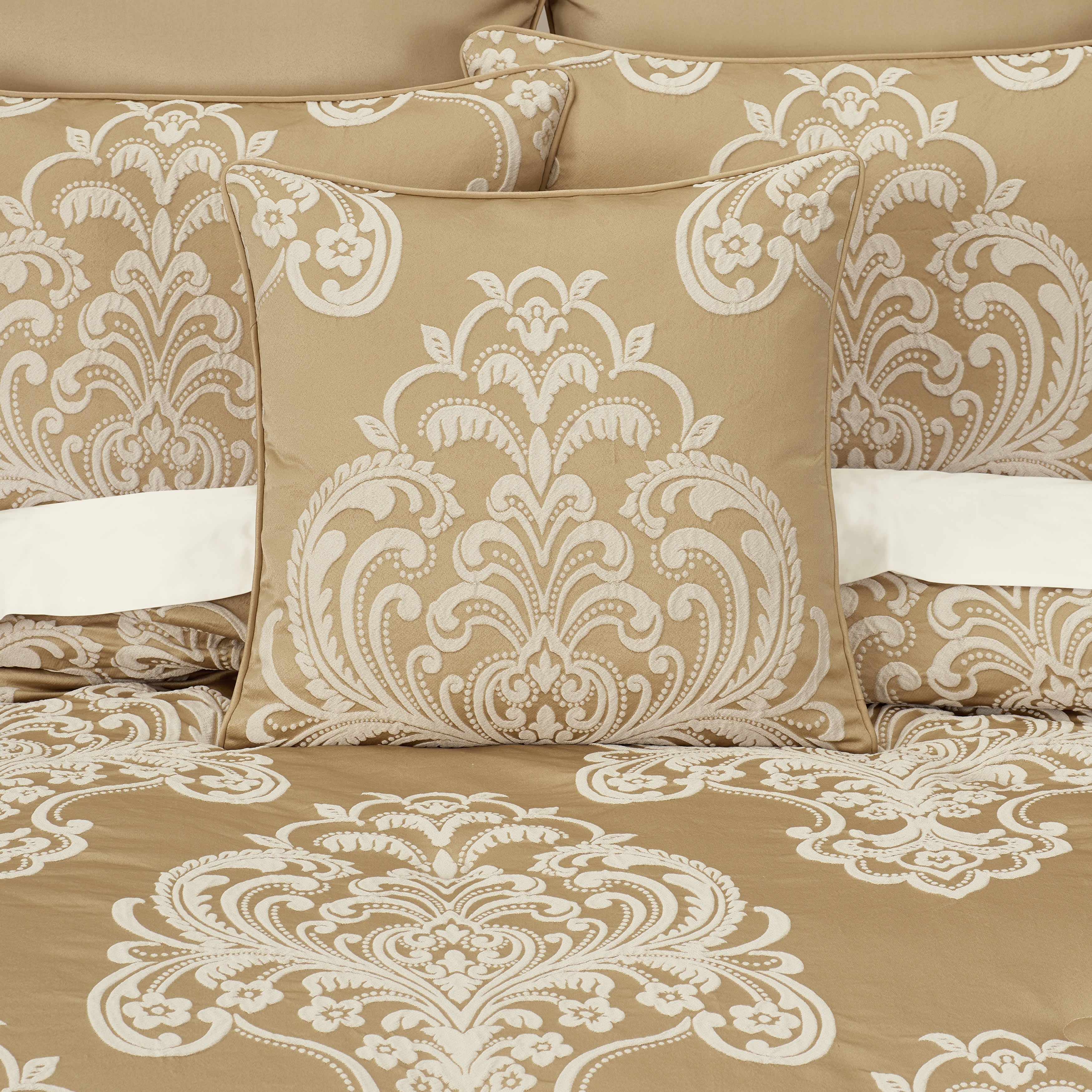 Potenza 20 Inch Square Decorative Throw Pillow, GOLD, alternate image number 1