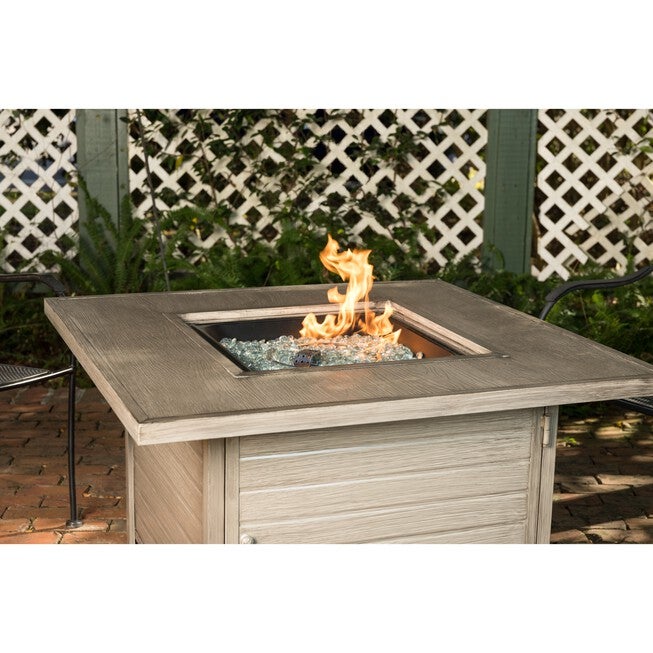 Langhorne Square Aluminum LPG Fire Pit in Barnwood, , alternate image number 10
