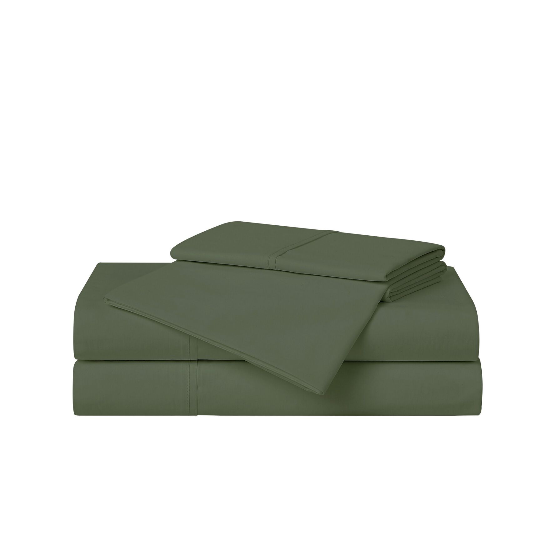 Solid Percale 4 Piece Sheet Set, GREEN, hi-res image number 0