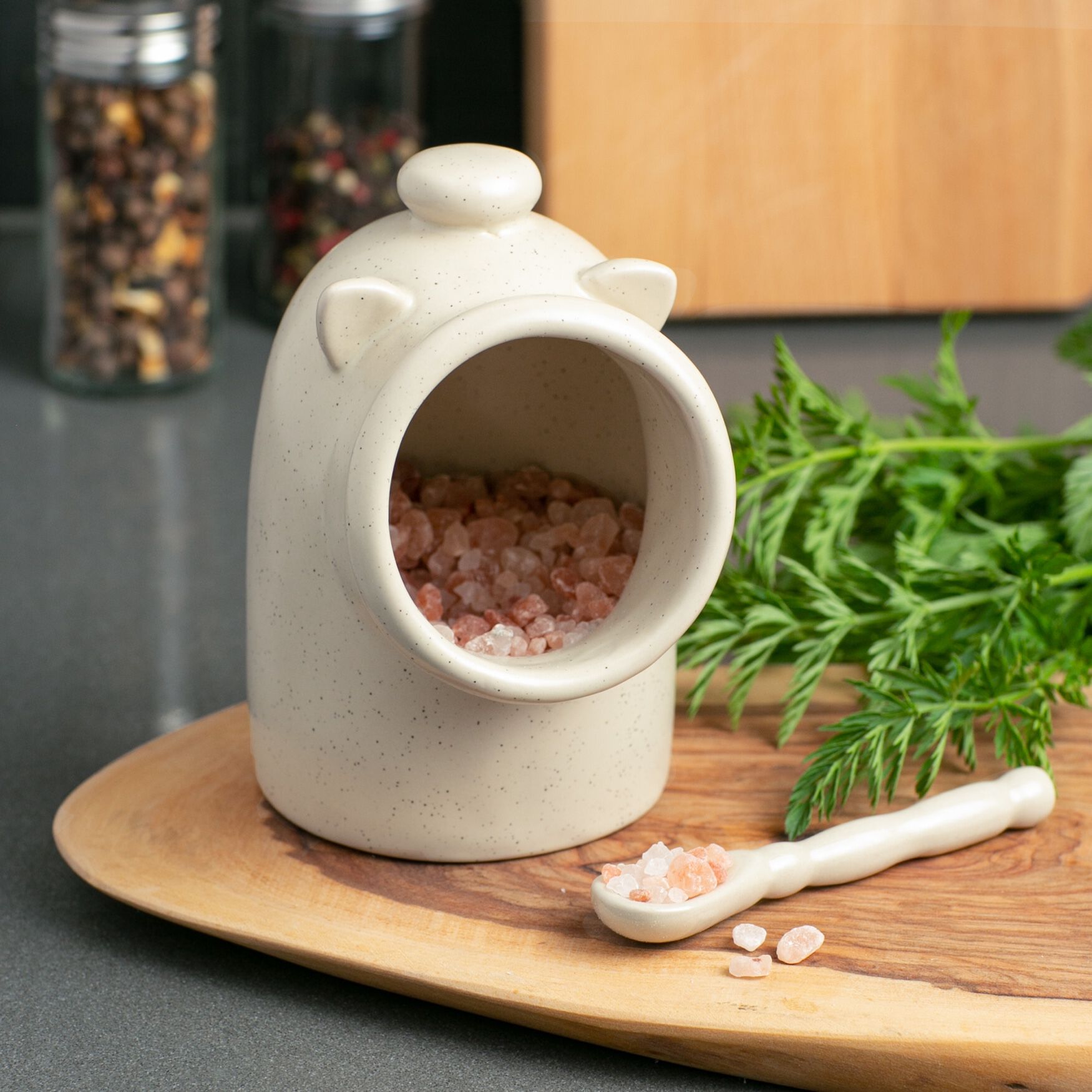 Stoneware Salt Pig - Oat, , on-hover image number 1