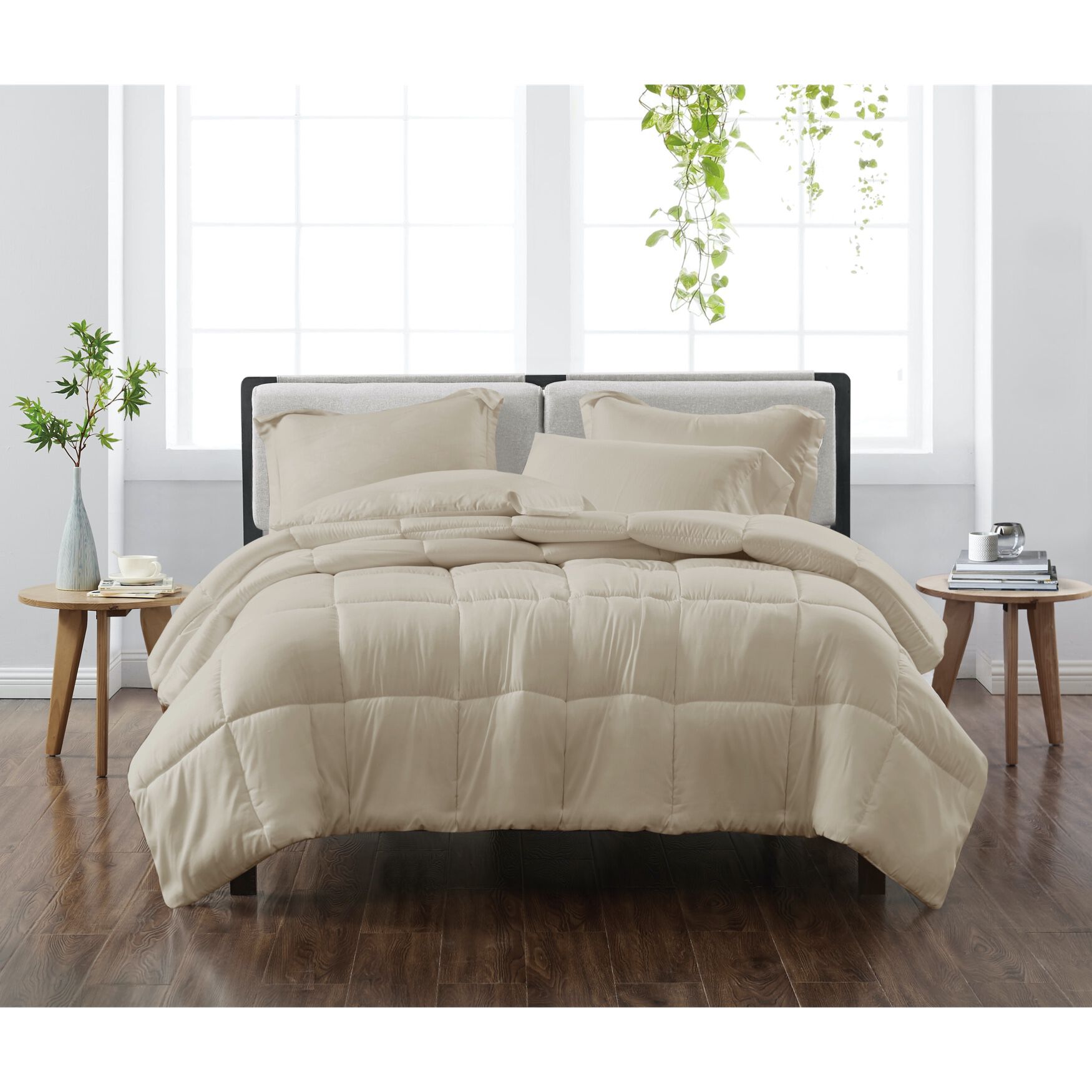 Heritage Solid Comforter Set, KHAKI, hi-res image number 0
