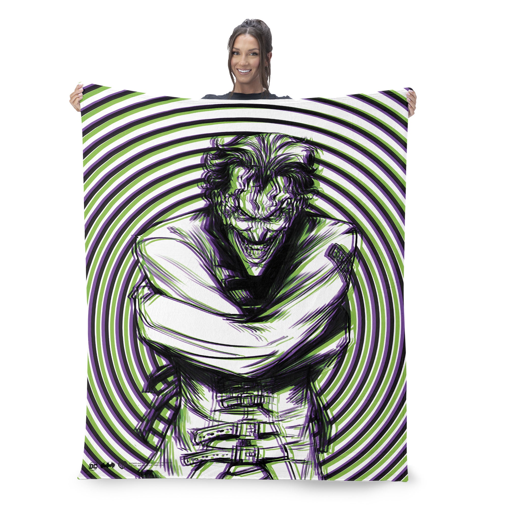 Warner Bros. DC Laughing Man Silk Touch Throw Blanket 50x60 Inches, LAUGHING MAN, on-hover image number 1