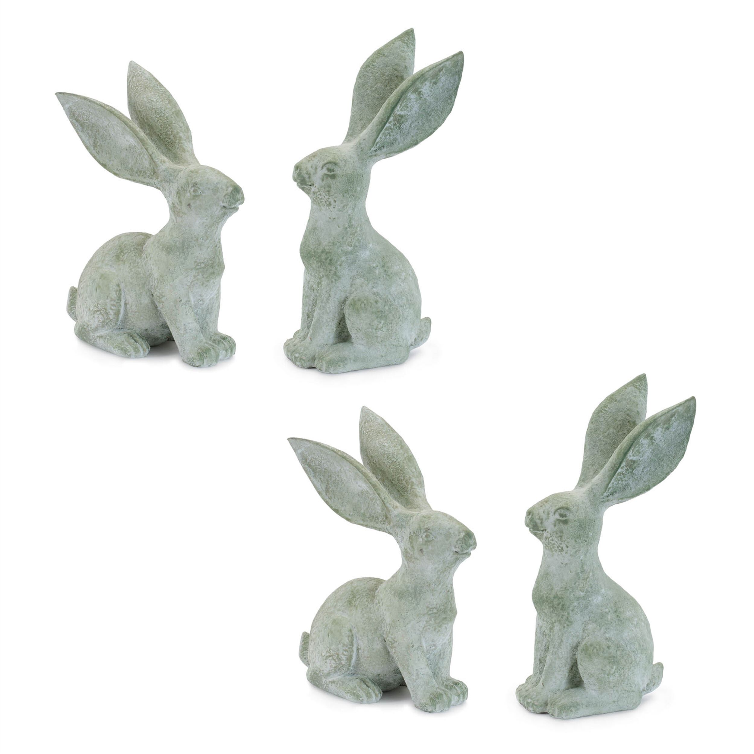 Long Ear Rabbit Figurine Set of 4, GREEN, alternate image number 1