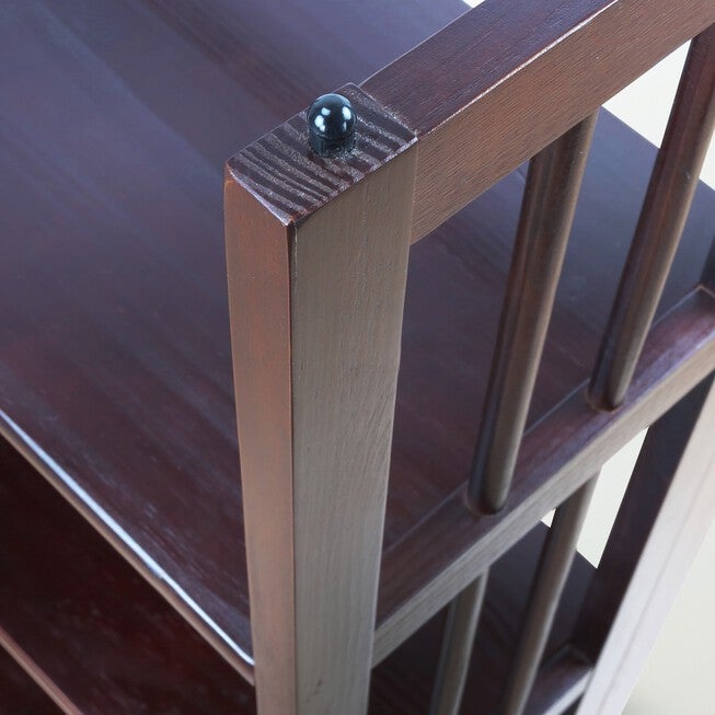 3-Shelf Folding Stackable Bookcase 27.5 inches Wide-Espresso, , alternate image number 9