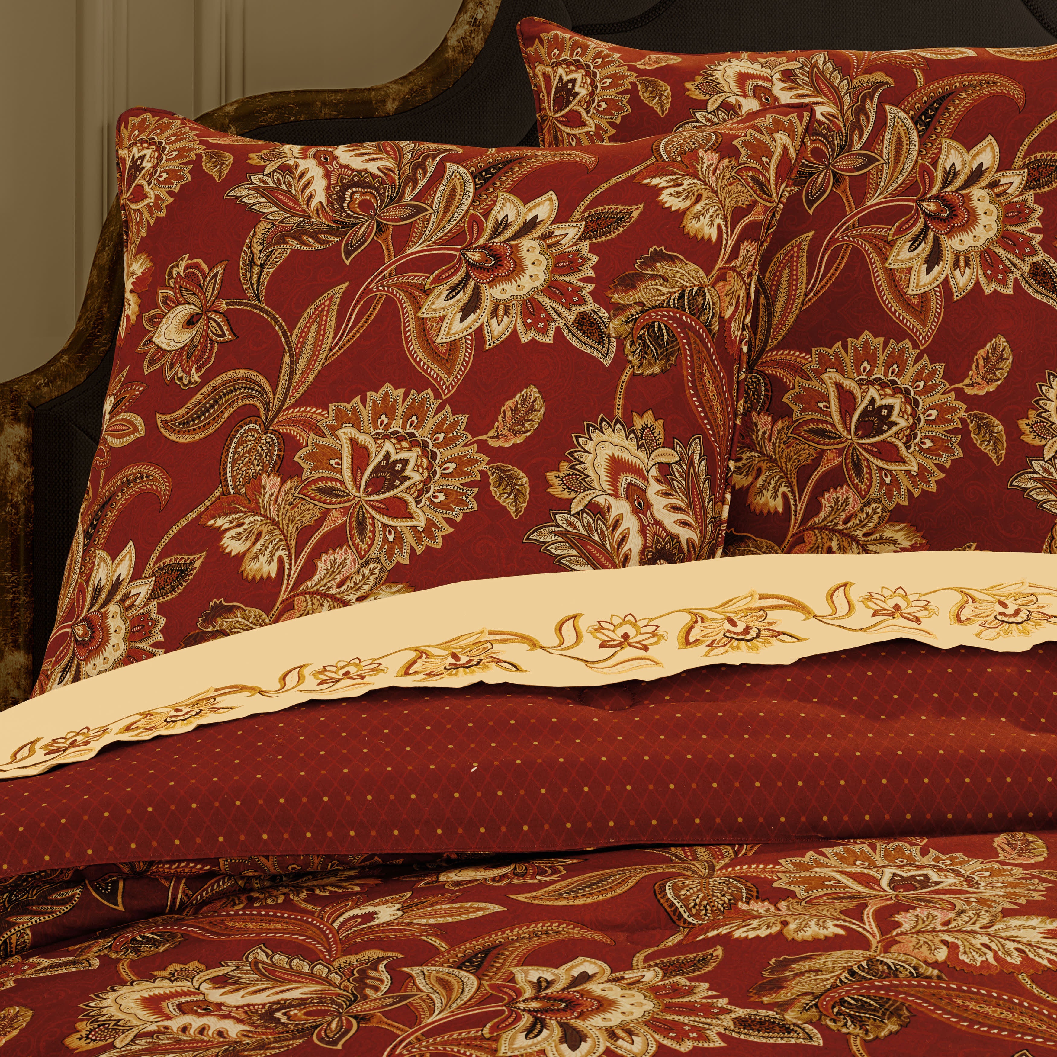 Montecito Red Euro Sham, RED, alternate image number 1