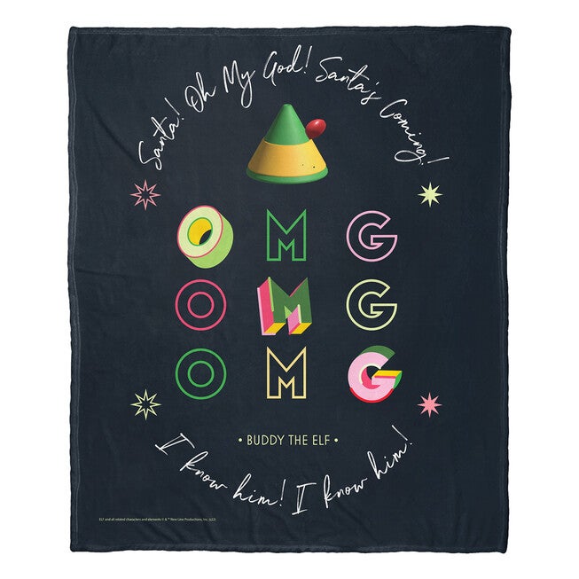 Wb Elf Omg Santa Silk Touch Throw Blanket, , on-hover image number null