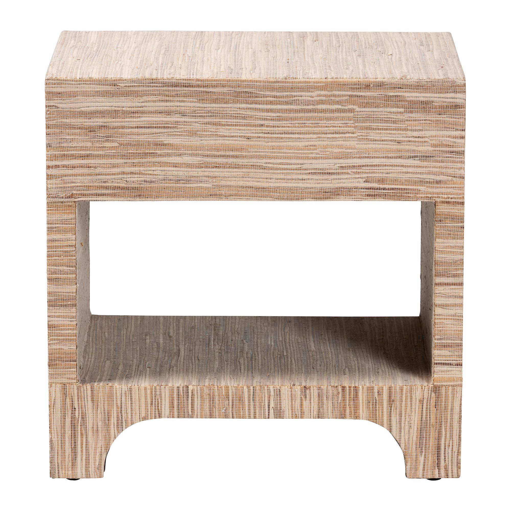 Julia Bohemian Woven Natural Grasscloth 1-Drawer Nightstand, NATURAL, alternate image number 5