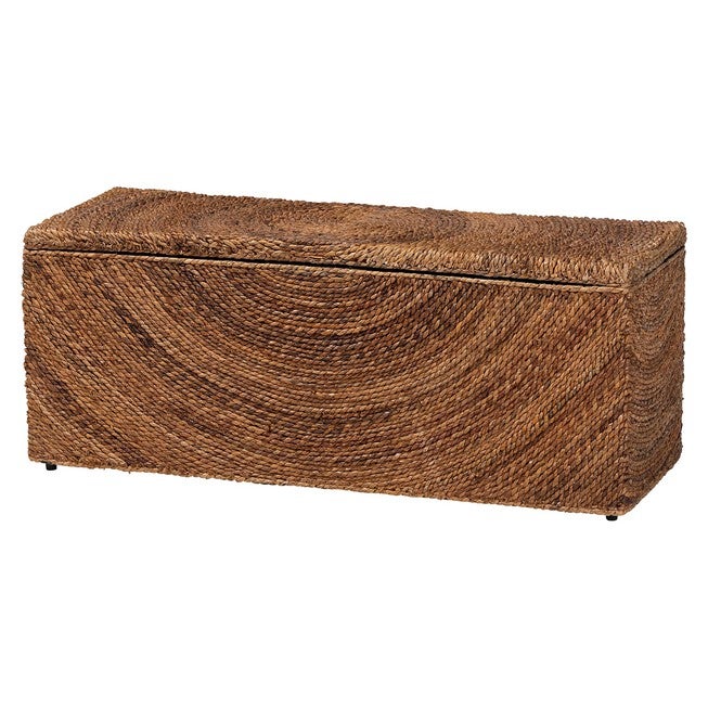 Verino Handwoven Seagrass Storage Bench, NATURAL BROWN, alternate image number null