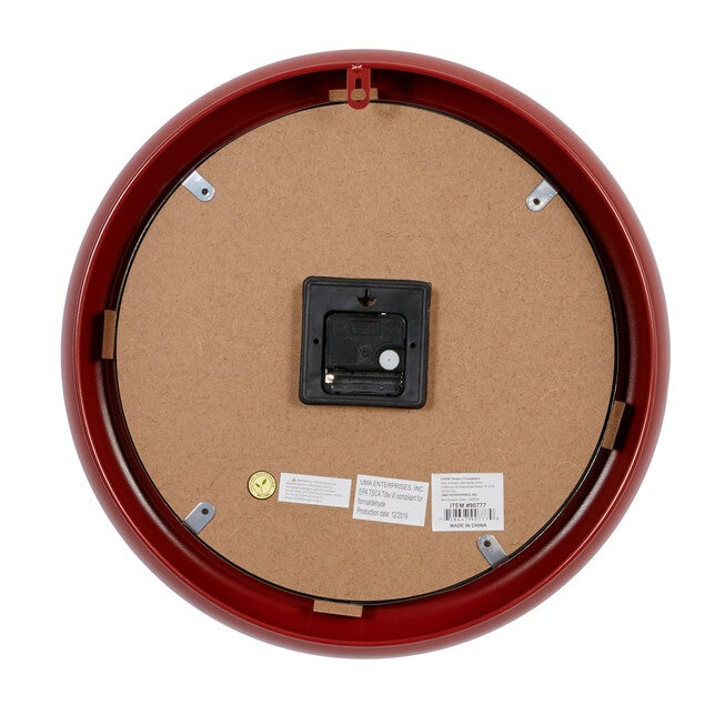 Red Vintage Metal Wall Clock, , alternate image number null
