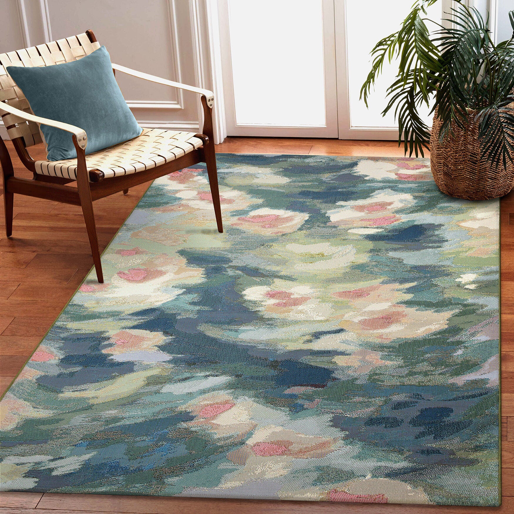 Marina Watercolor Pond Indoor/Outdoor Area Rug Multi, , alternate image number 4