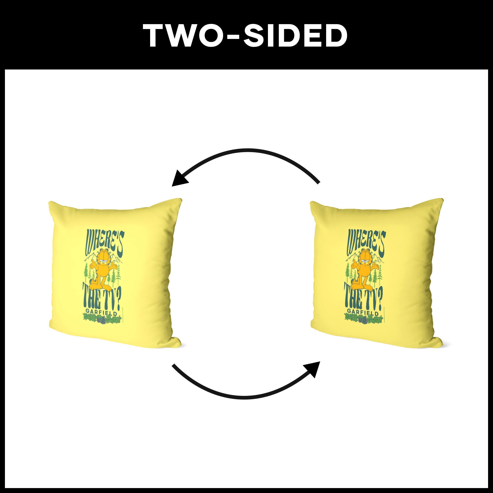 Nickelodeon Garfield Where's the TV Throw Pillow 18X18 Inches, YELLOW, alternate image number 5