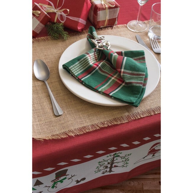 Dark Green Plaid Napkin, Set of 6, , on-hover image number 1