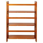 3-Shelf Folding Stackable Bookcase 27.5" Wide-Honey Oak, , alternate image number null