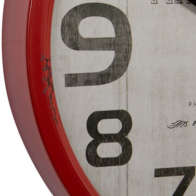 Red Farmhouse Metal Wall Clock, , alternate image number 4
