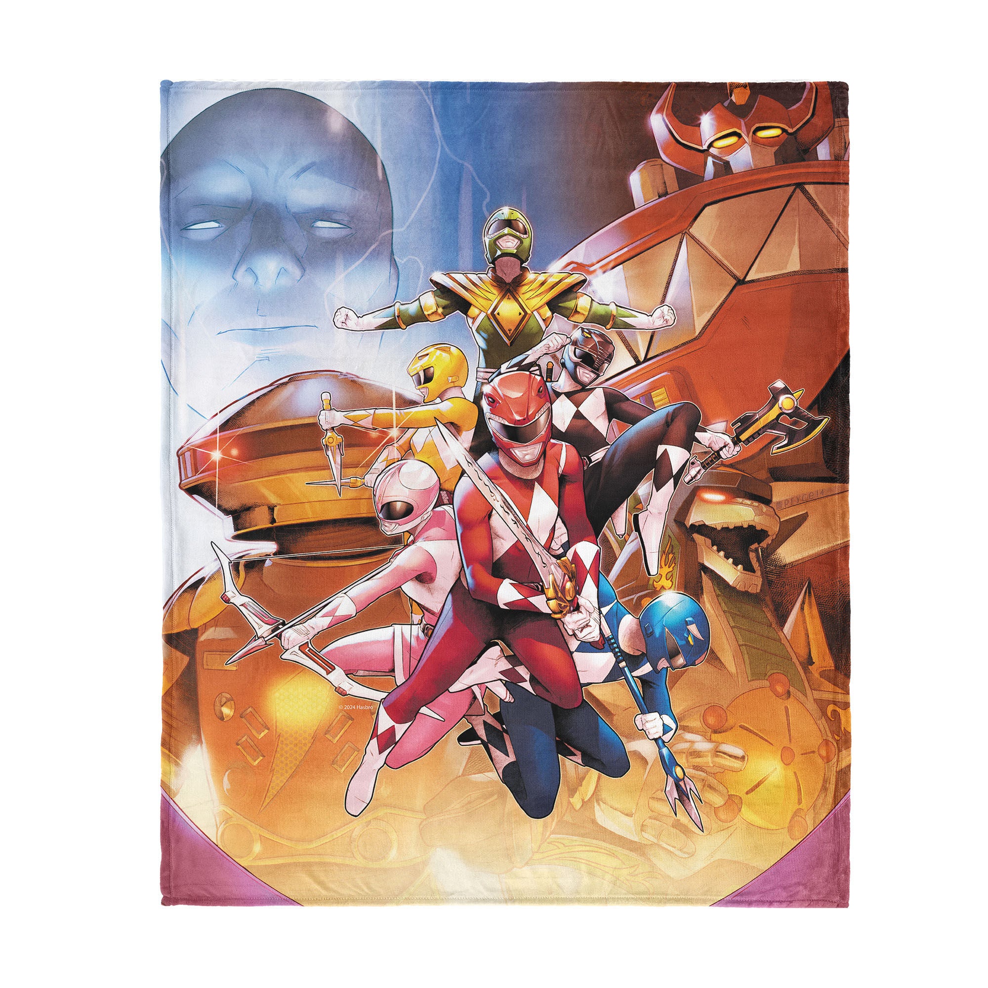 Hasbro Power Rangers Vintage Rangers Silk Touch Throw Blanket 50X60 Inches, YELLOW, hi-res image number 0