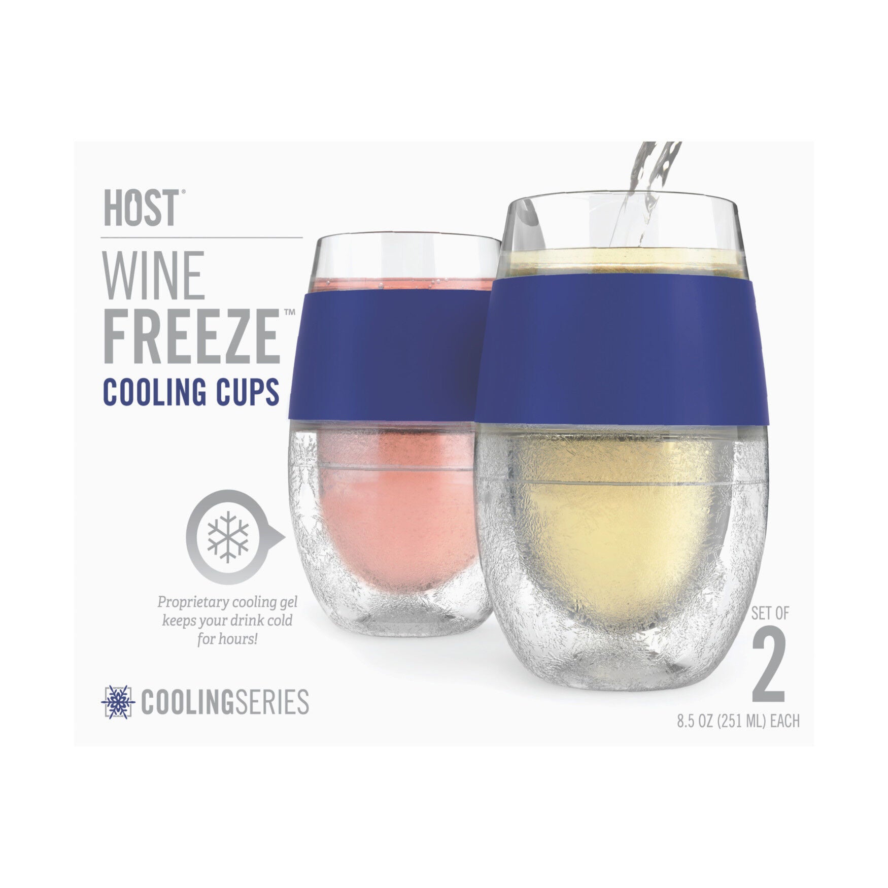 Wine Freeze Cooling Cups In Blue (Set Of 2) By, , alternate image number 3