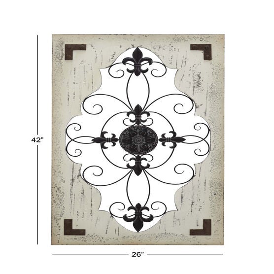 Cream Rustic Ornamental Wood Wall Décor, , alternate image number null