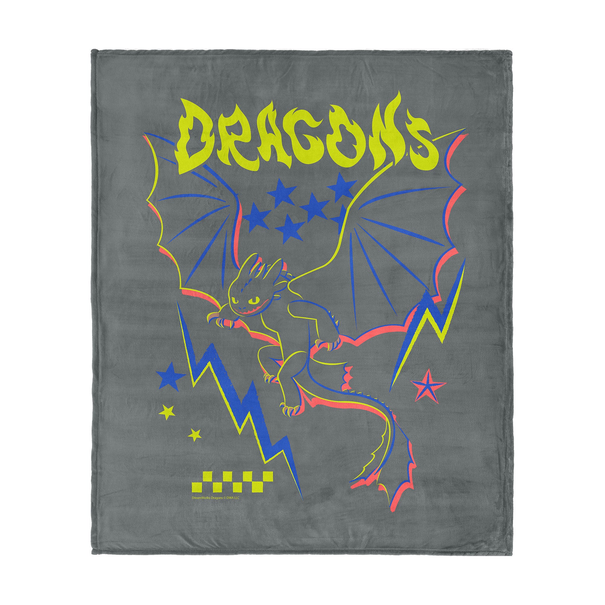 How to Train Your Dragon Neon Dragon Silk Touch Throw Blanket 50x60 inches, DRAGON, hi-res image number 0