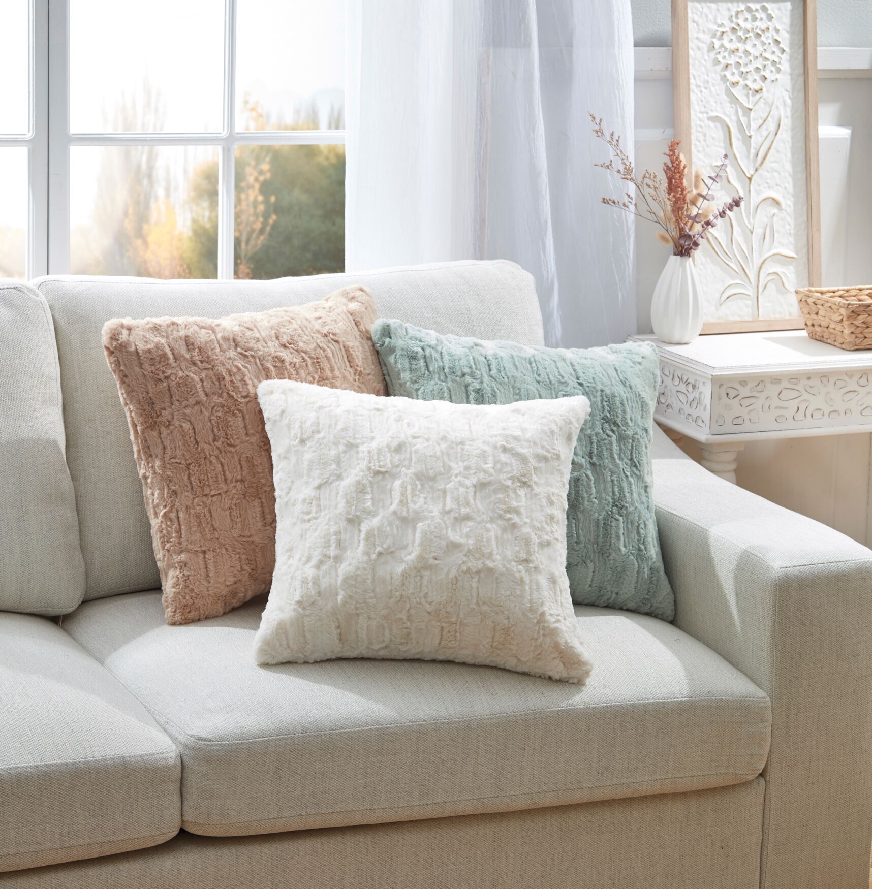 HGTV Art Deco Faux Fur Pillow, , alternate image number 3