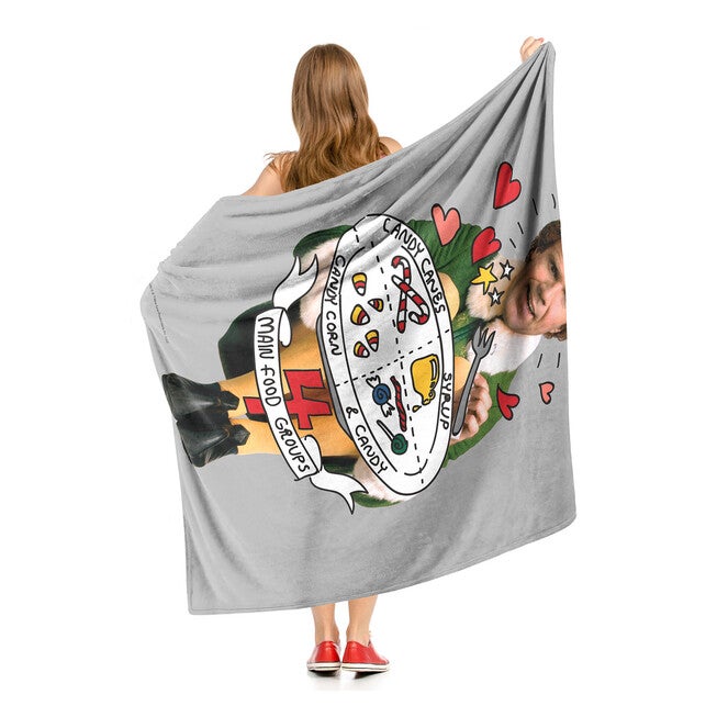Wb Elf 4 Food Groups Silk Touch Throw Blanket, , alternate image number null