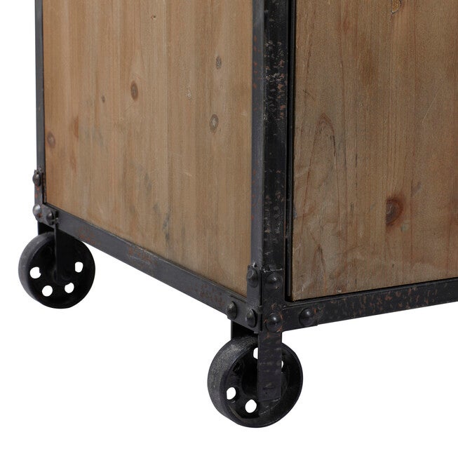 Industrial Rectangular Brown Wood and Metal Multi-Tiered Clothing Rack, 72 inchesH x 44 inchesL x 17 inchesW, , alternate image number 7