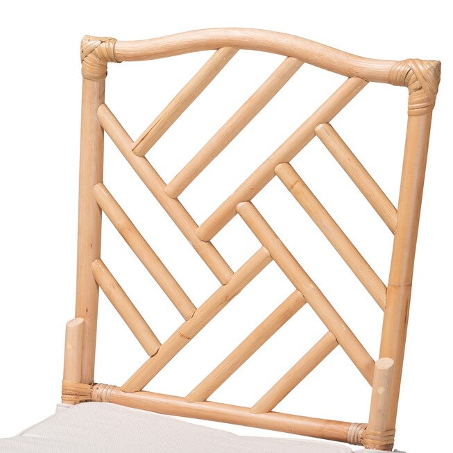 Rio Modern Bohemian Natural Brown Rattan Dining Chair, , alternate image number null