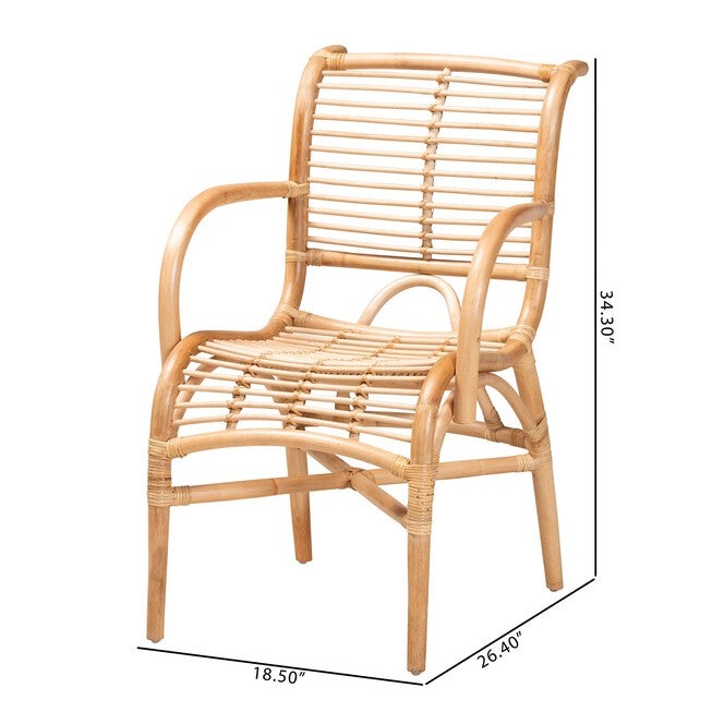 Seminyak Modern Bohemian Natural Rattan Lounge Chair, , alternate image number 9