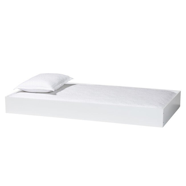 Baxton Studio Roni Modern White Wood Twin Trundle, WHITE, alternate image number null