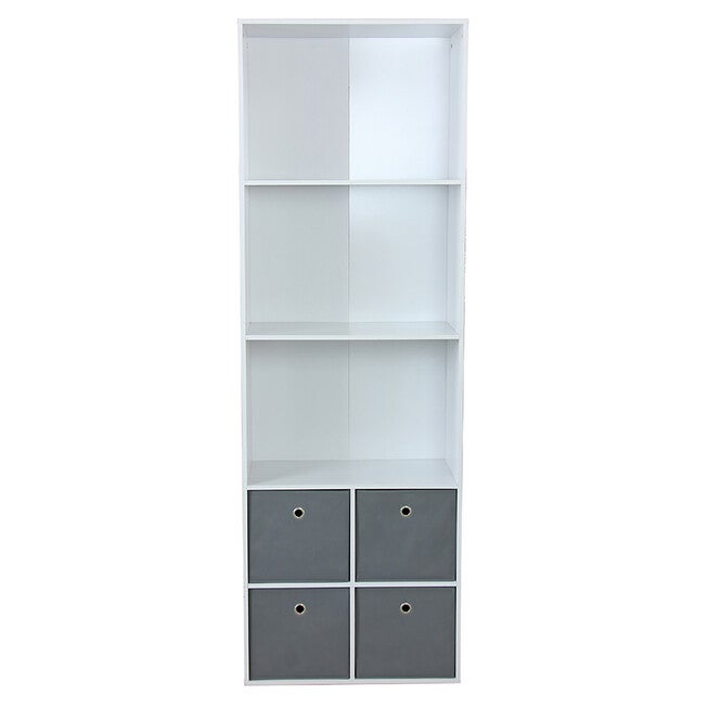 Home Basics 4 Cube Shelf with Four Bins, , alternate image number null