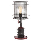 Set Of 2 Red Metal Industrial Accent Lamp, RED, hi-res image number null