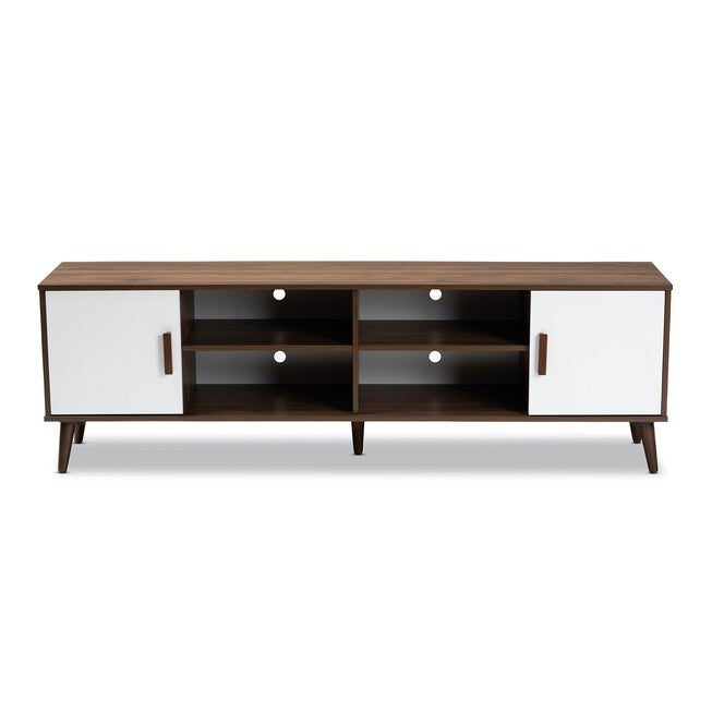 Quinn Mid-Century Modern 2-Door Wood Tv Stand Furniture, , alternate image number 2