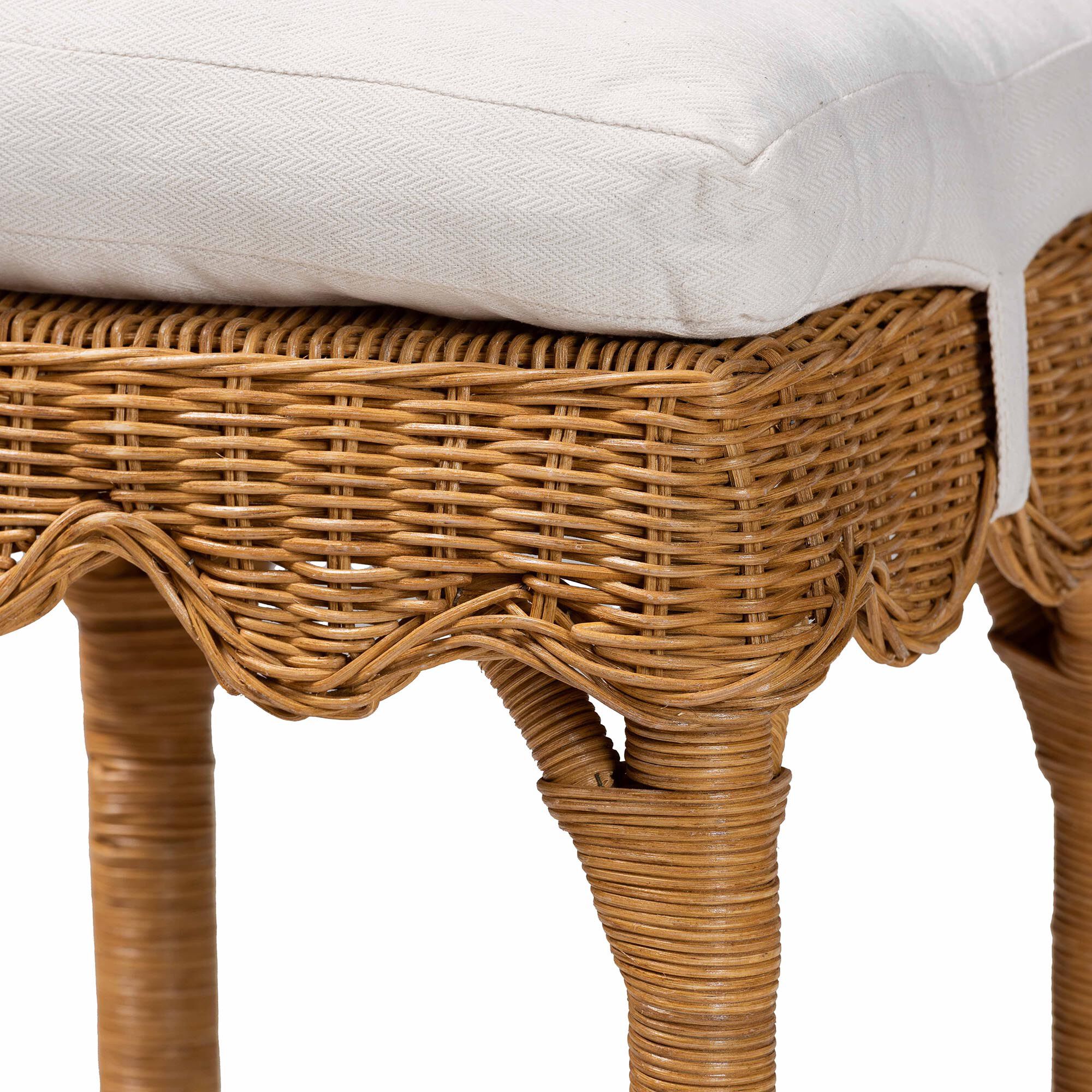 Muy Bohemian Scallop Honey Rattan Bar Stool, HONEY, alternate image number 4