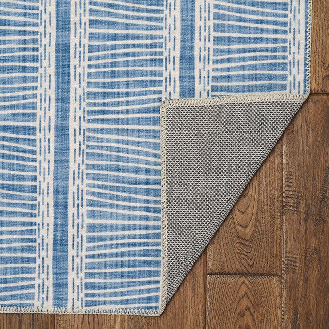 Washable Wallen Ivory/Blue Rug, , on-hover image number 1