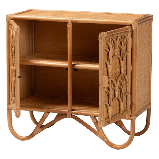 Baylor Bohemian Light Honey Rattan Storage Cabinet, LIGHT, alternate image number null