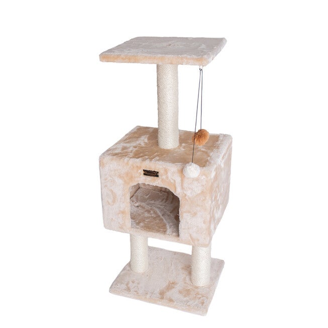 Real Wood 42 inches Cat Tree With Condo And Scratch Post, , on-hover image number 1