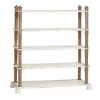 White Wood Farmhouse Shelving Unit, 75 " x 37 " x 14 ", DARK BROWN, hi-res image number null
