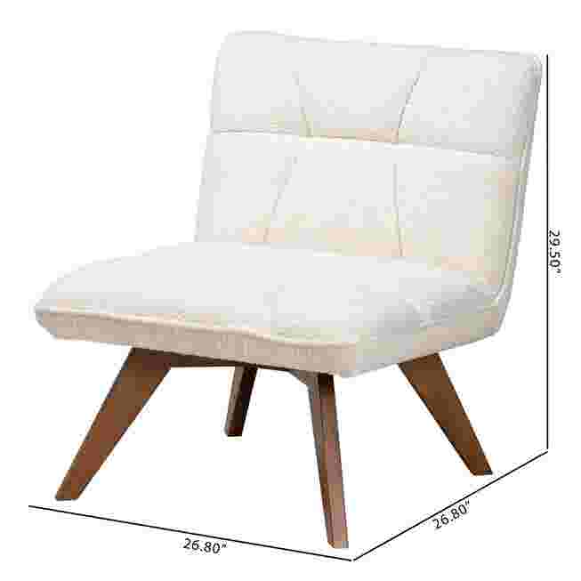 Dimensions of a cream boucle fabric accent chair