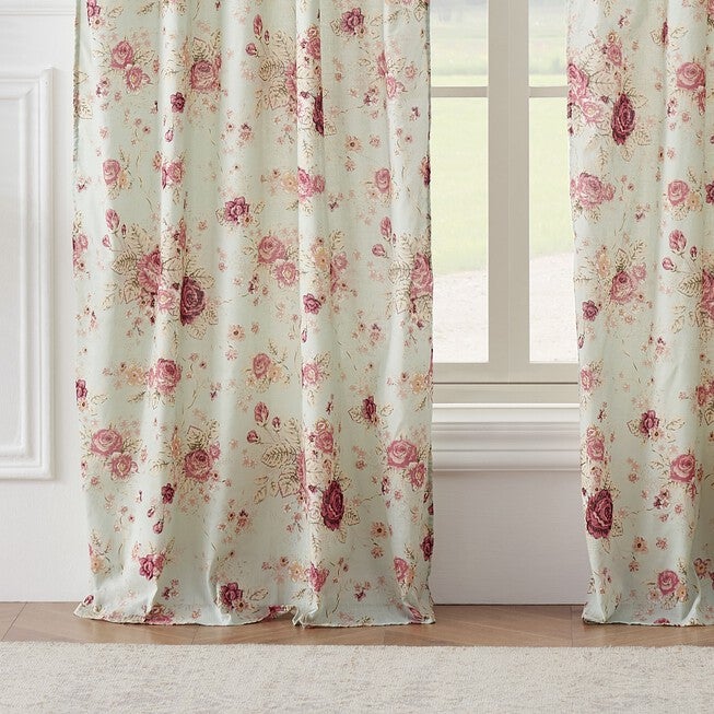 Antique Rose Curtain Panel Pair , , alternate image number null