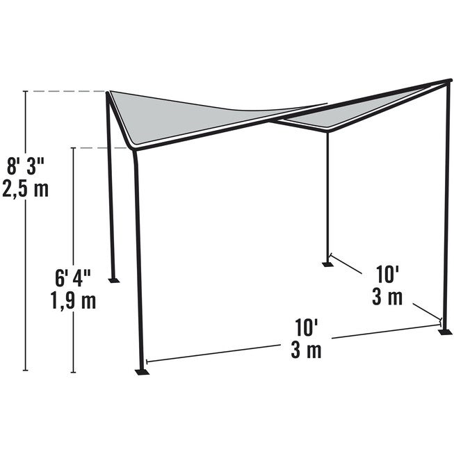 10x10 Del Ray Gazebo Canopy Charcoal Frame Tan Cover, , alternate image number 5