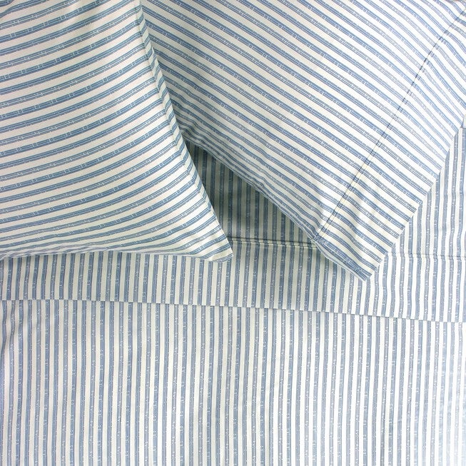 Bamboo Stripe Cotton Sheet Set, NAVY, hi-res image number 0