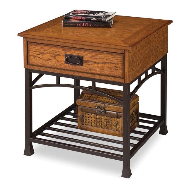 Modern Craftsman Distressed Oak End Table, DISTRESSED OAK, hi-res image number 0