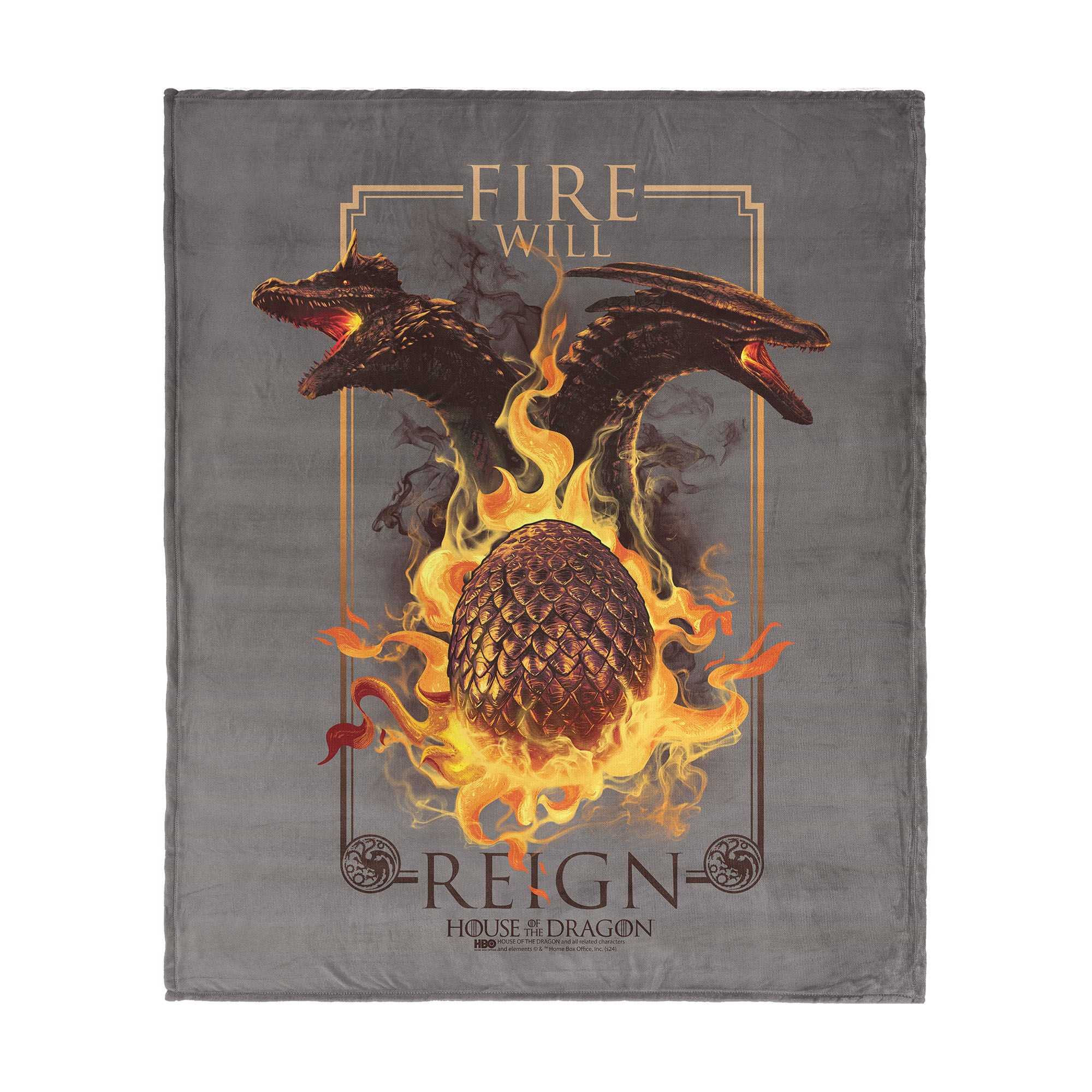 Warner Bros. House of the Dragon Let it Reign Silk Touch Throw Blanket 50x60 Inches, HOUSE DRAGON, hi-res image number 0