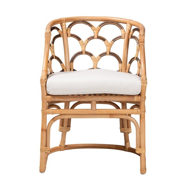 Aster Modern Bohemian Natural Brown Rattan Armchair, , on-hover image number null