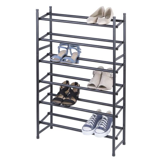 Stackable Telescoping Shoe Rack, Matte Black, , alternate image number null