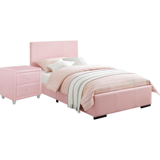 Hindes Upholstered Platform Bed With 2 Nightstands, , alternate image number 4