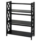 Montego 3-Shelf Folding Bookcase -Black, , alternate image number null
