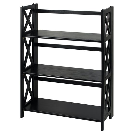 Montego 3-Shelf Folding Bookcase -Black, , alternate image number null