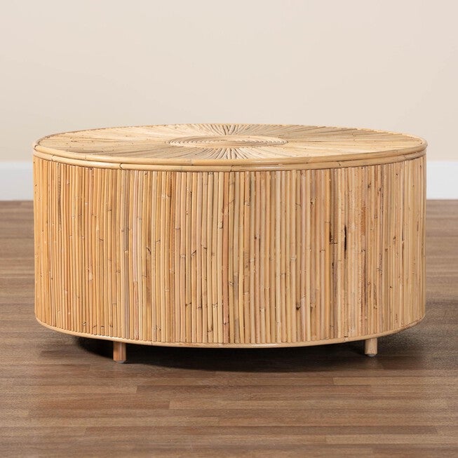 Miami Bohemian Light Honey Rattan Coffee Table, , alternate image number null
