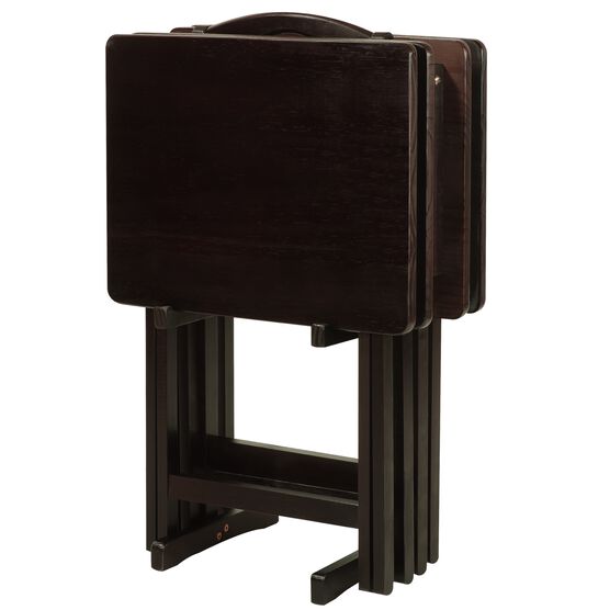 5pcs Tray Table Set-Espresso, , alternate image number null